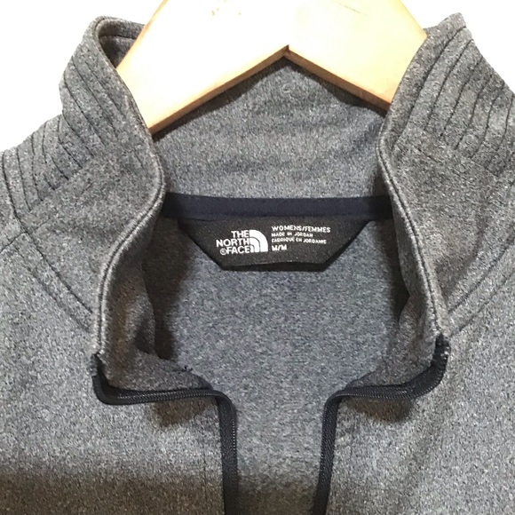THE NORTH FACE WOMEN 1/4 ZIP LONG SLEEVE GRAY FLEECE SIZE M - Picture 2 of 6